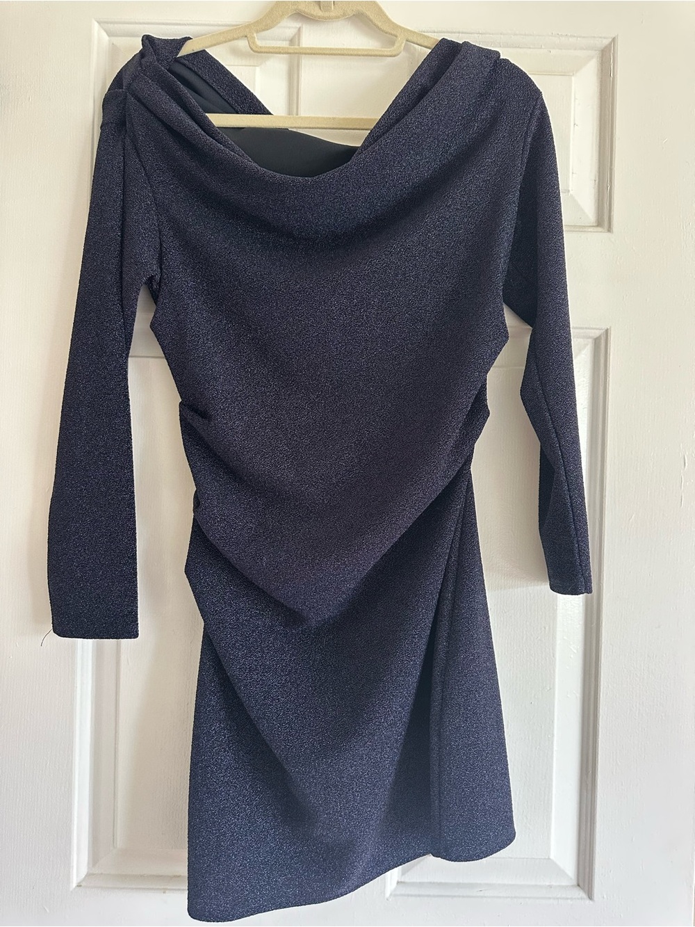H&M Off The Shoulder Navy Blue Dress